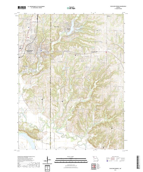 USGS US Topo 7.5-minute map for Excelsior Springs MO 2021