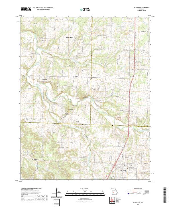 USGS US Topo 7.5-minute map for Fair Grove MO 2021