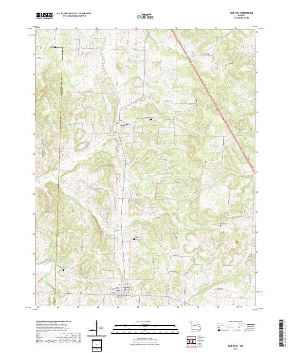 USGS US Topo 7.5-minute map for Fair Play MO 2021