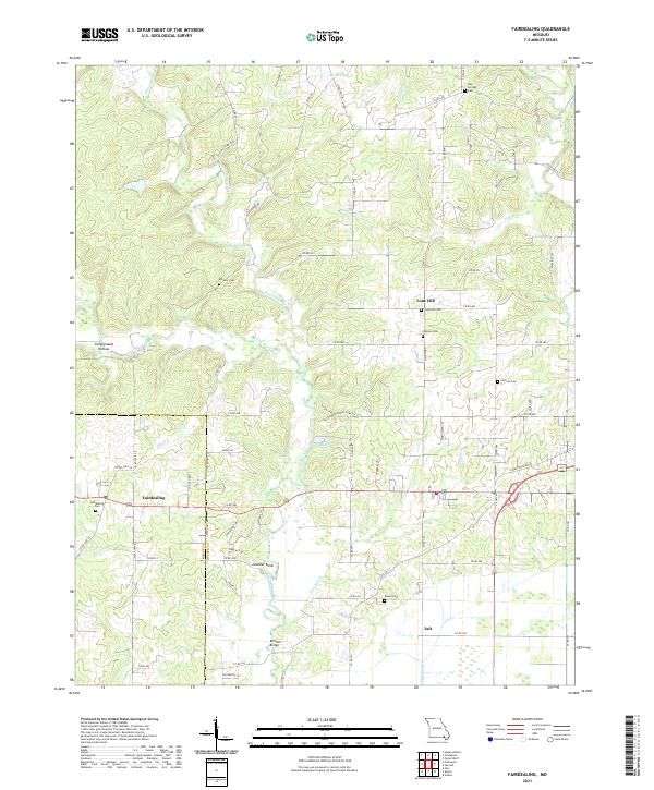 USGS US Topo 7.5-minute map for Fairdealing MO 2021