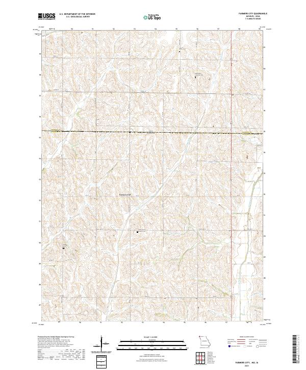 USGS US Topo 7.5-minute map for Farmers City MOIA 2021