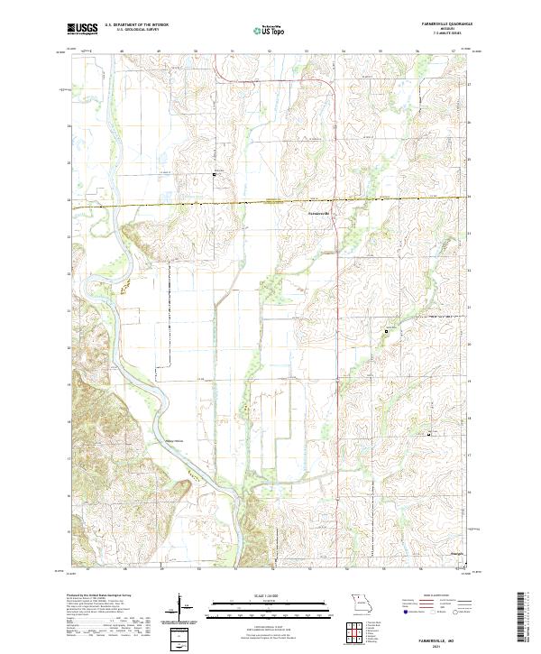 USGS US Topo 7.5-minute map for Farmersville MO 2021