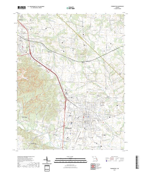 US Topo 7.5-minute map for Farmington MO