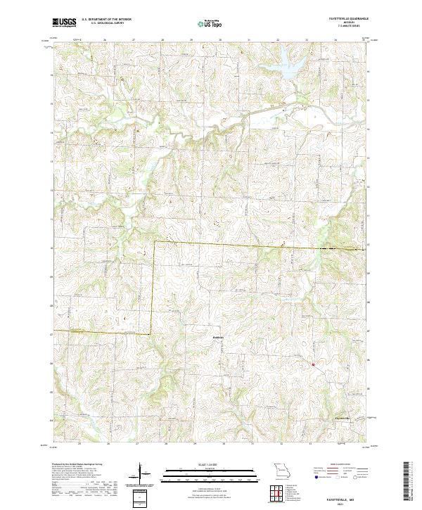 USGS US Topo 7.5-minute map for Fayetteville MO 2021