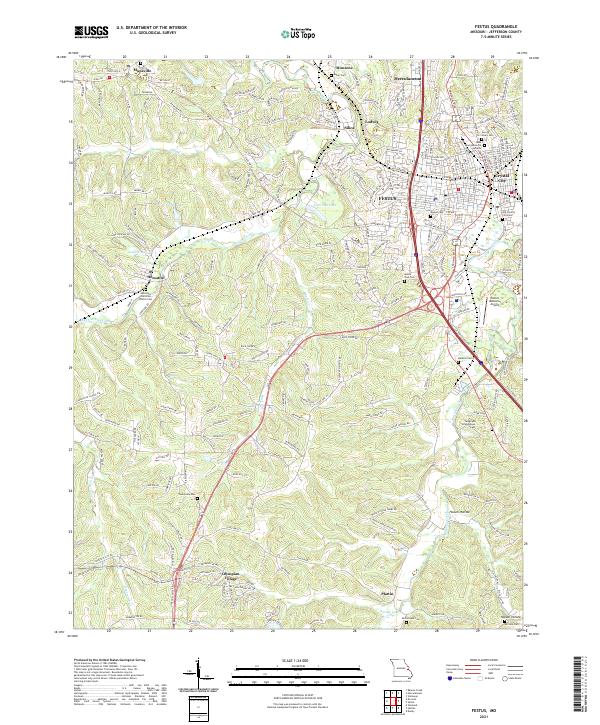 USGS US Topo 7.5-minute map for Festus MO 2021