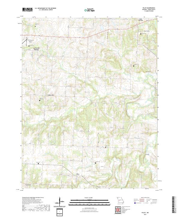 USGS US Topo 7.5-minute map for Filley MO 2021