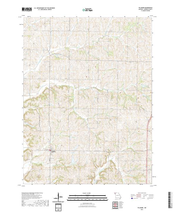 USGS US Topo 7.5-minute map for Fillmore MO 2021