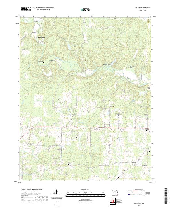 USGS US Topo 7.5-minute map for Flatwoods MO 2021