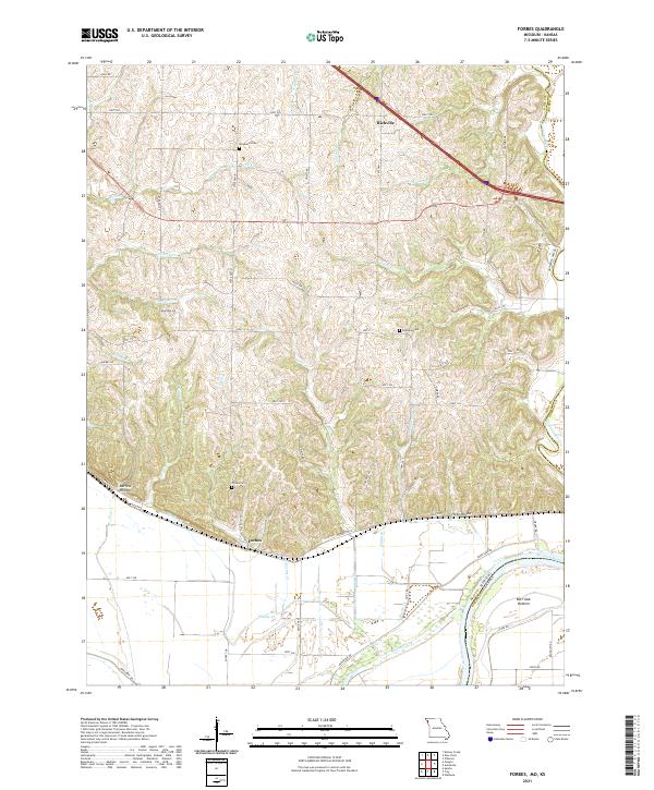 USGS US Topo 7.5-minute map for Forbes MOKS 2021