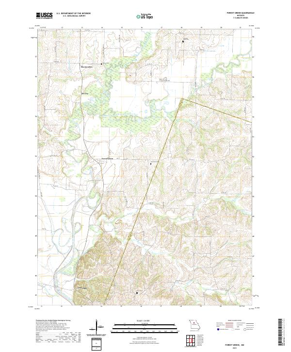 USGS US Topo 7.5-minute map for Forest Green MO 2021