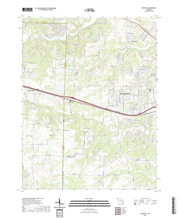 USGS US Topo 7.5-minute map for Foristell MO 2021