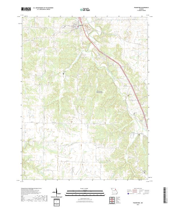 USGS US Topo 7.5-minute map for Frankford MO 2021