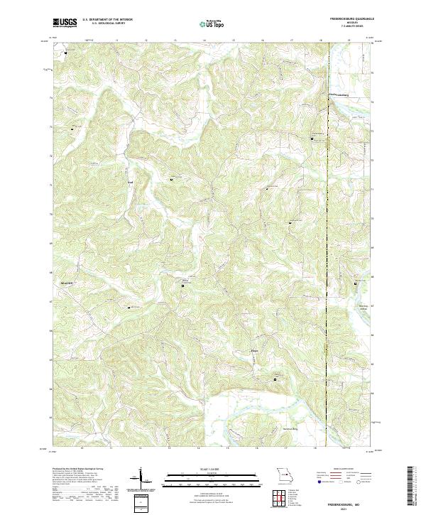 USGS US Topo 7.5-minute map for Fredericksburg MO 2021