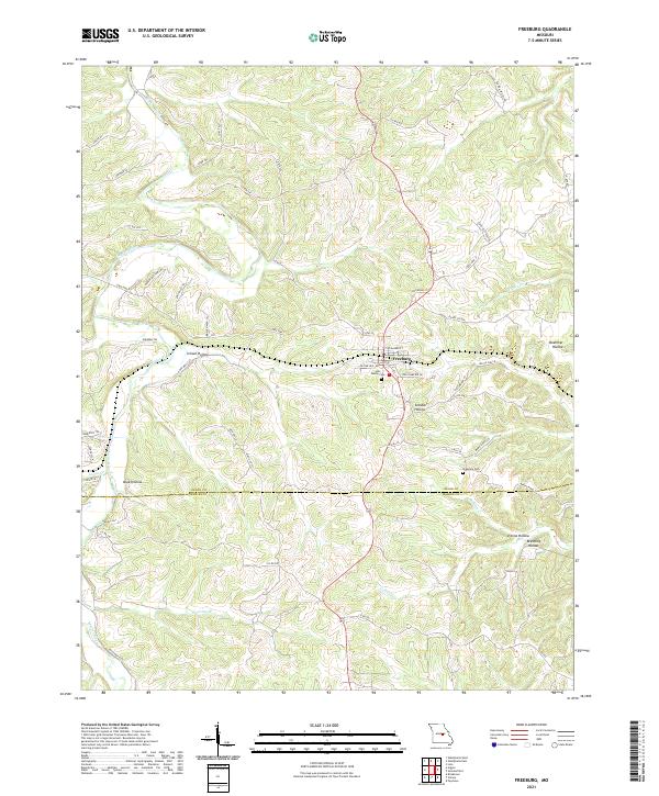 USGS US Topo 7.5-minute map for Freeburg MO 2021