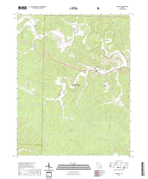 USGS US Topo 7.5-minute map for Fremont MO 2021