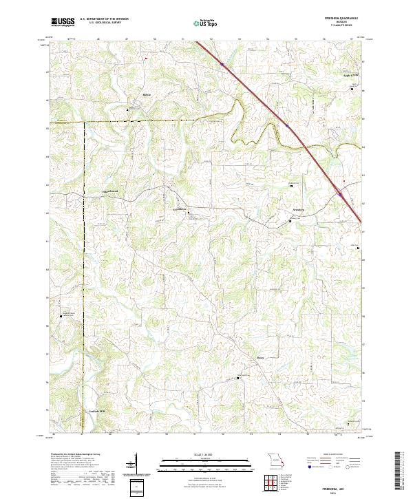 USGS US Topo 7.5-minute map for Friedheim MO 2021