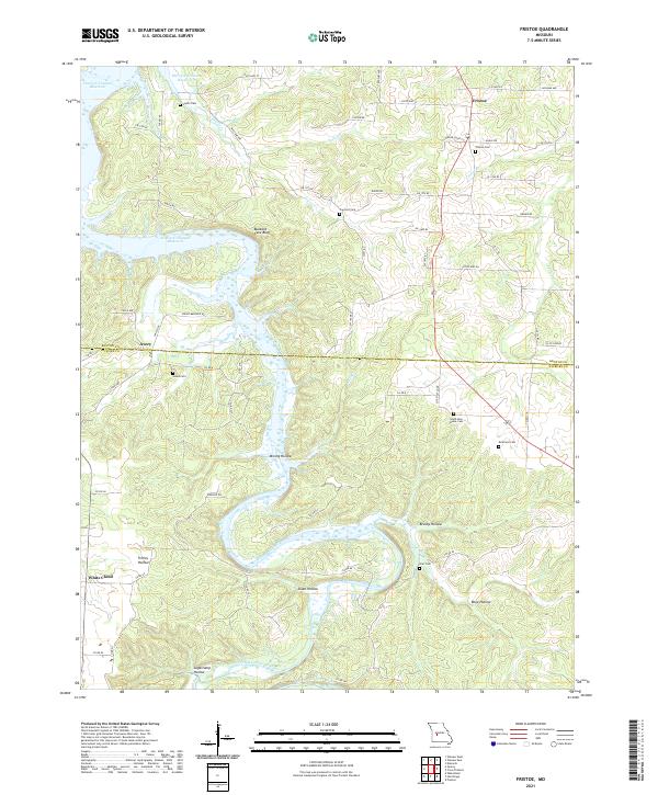 USGS US Topo 7.5-minute map for Fristoe MO 2021