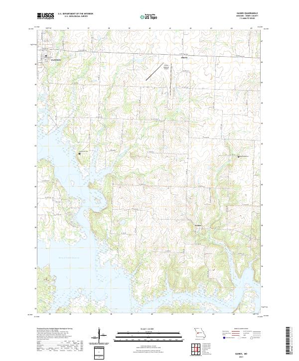 USGS US Topo 7.5-minute map for Gaines MO 2021