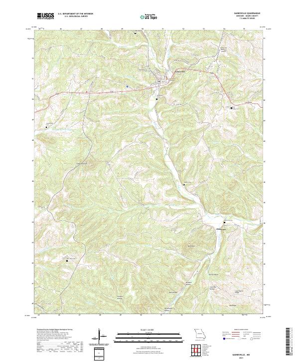 USGS US Topo 7.5-minute map for Gainesville MO 2021