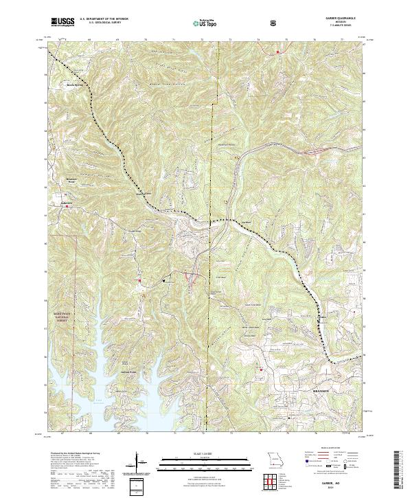 USGS US Topo 7.5-minute map for Garber MO 2021