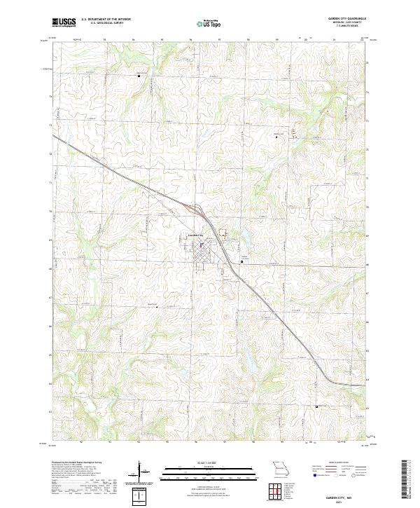 USGS US Topo 7.5-minute map for Garden City MO 2021