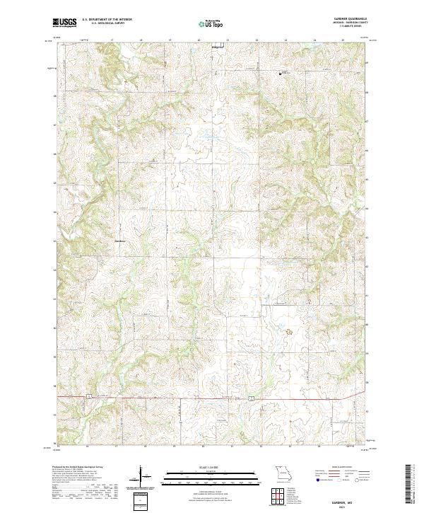 USGS US Topo 7.5-minute map for Gardner MO 2021