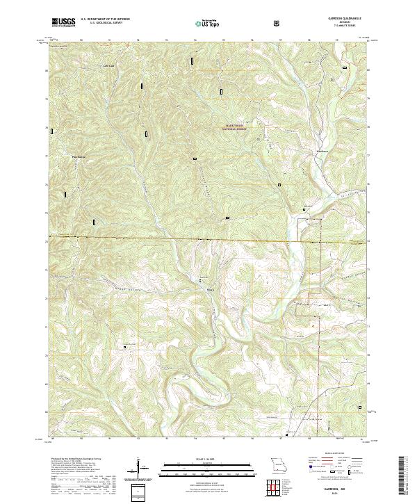 USGS US Topo 7.5-minute map for Garrison MO 2021