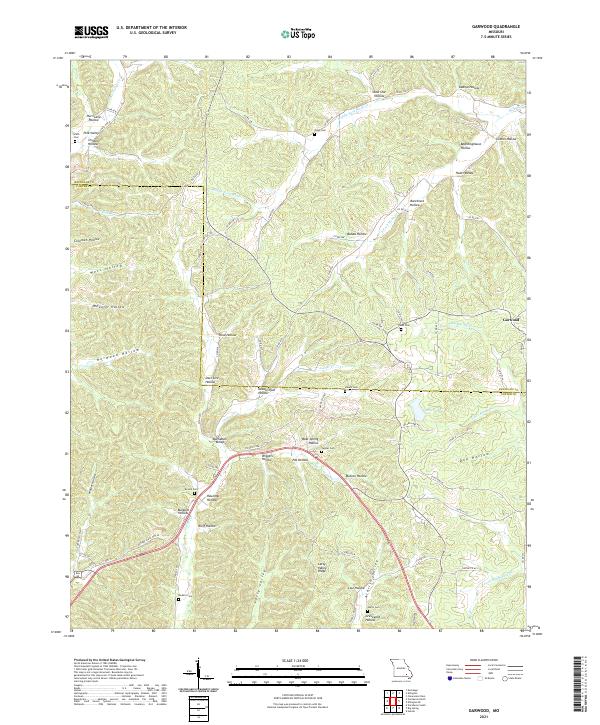 USGS US Topo 7.5-minute map for Garwood MO 2021