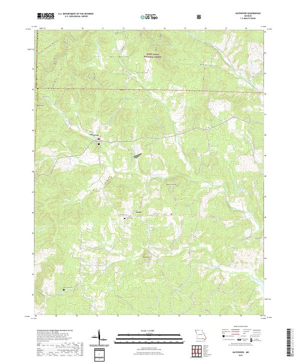 USGS US Topo 7.5-minute map for Gatewood MO 2021