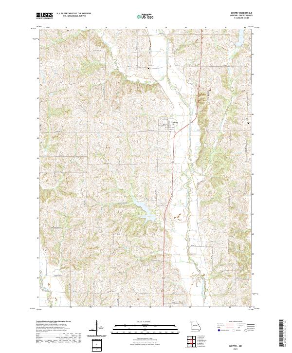 USGS US Topo 7.5-minute map for Gentry MO 2021