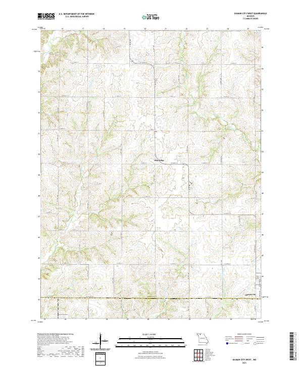 USGS US Topo 7.5-minute map for Gilman City West MO 2021