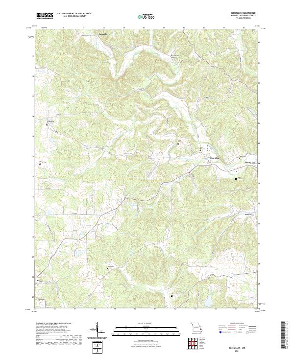 USGS US Topo 7.5-minute map for Glenallen MO 2021