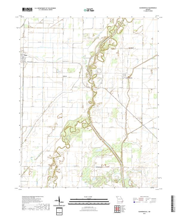 USGS US Topo 7.5-minute map for Glennonville MO 2021