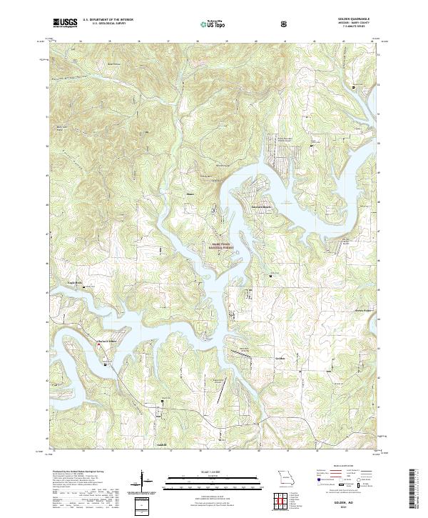 USGS US Topo 7.5-minute map for Golden MO 2021