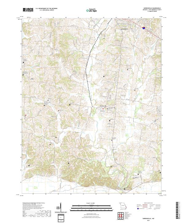 USGS US Topo 7.5-minute map for Gordonville MO 2021