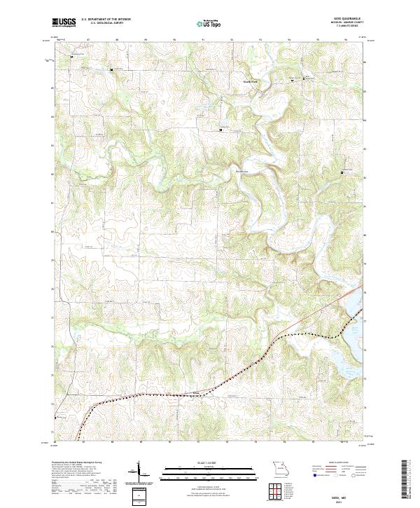 USGS US Topo 7.5-minute map for Goss MO 2021