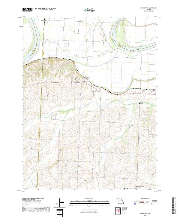 USGS US Topo 7.5-minute map for Grand Pass MO 2021