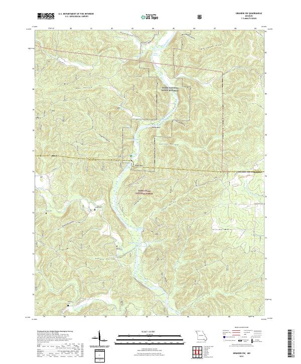 USGS US Topo 7.5-minute map for Grandin SW MO 2021