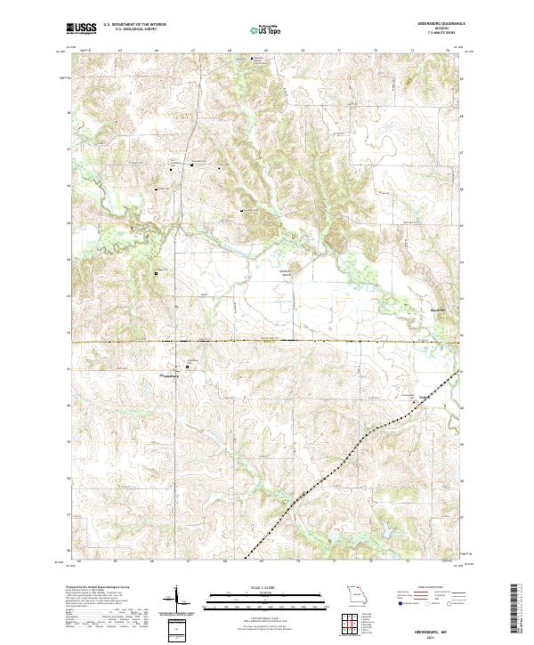 USGS US Topo 7.5-minute map for Greensburg MO 2021