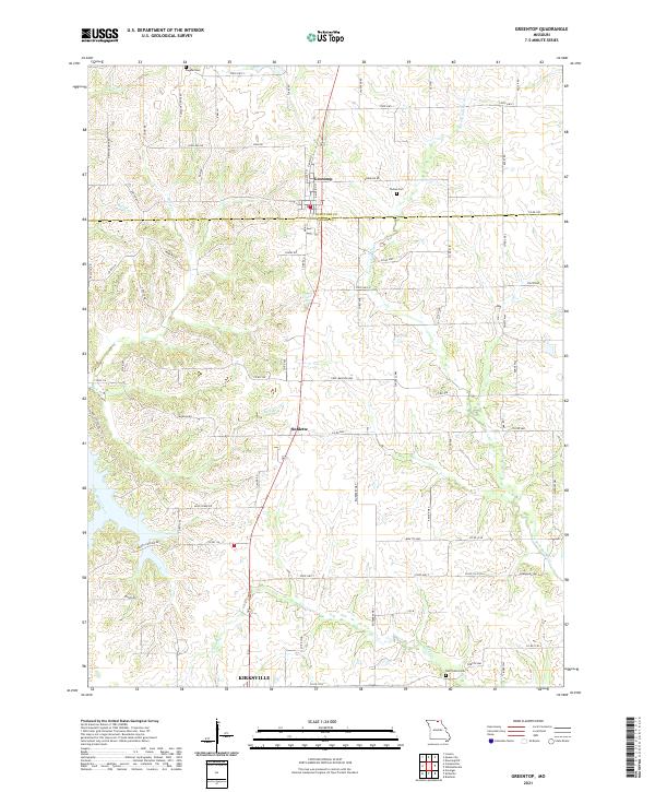 USGS US Topo 7.5-minute map for Greentop MO 2021