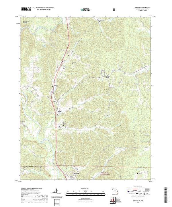 USGS US Topo 7.5-minute map for Greenville MO 2021