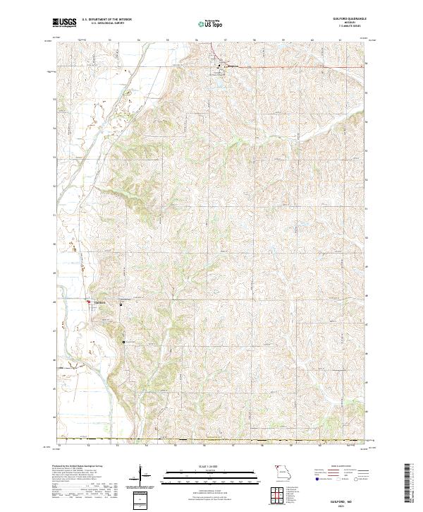 USGS US Topo 7.5-minute map for Guilford MO 2021