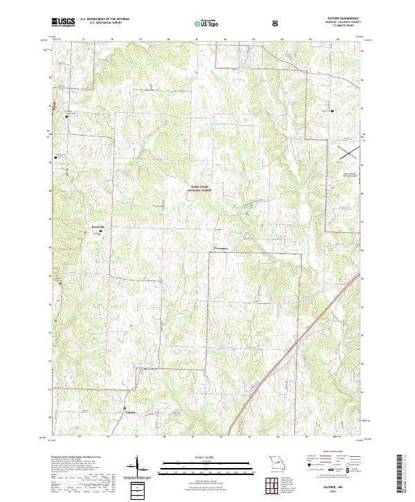 USGS US Topo 7.5-minute map for Guthrie MO 2021