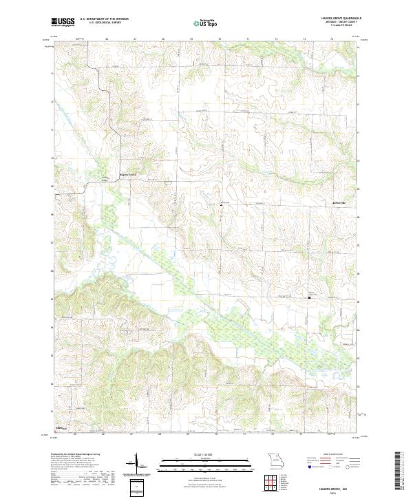 USGS US Topo 7.5-minute map for Hagers Grove MO 2021