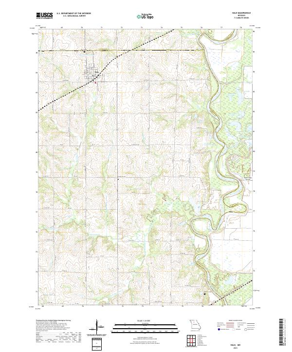 USGS US Topo 7.5-minute map for Hale MO 2021