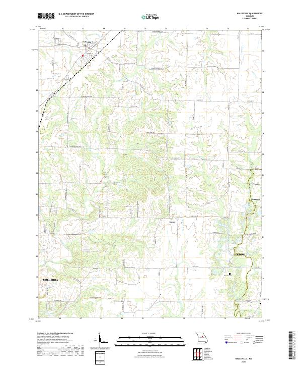 USGS US Topo 7.5-minute map for Hallsville MO 2021