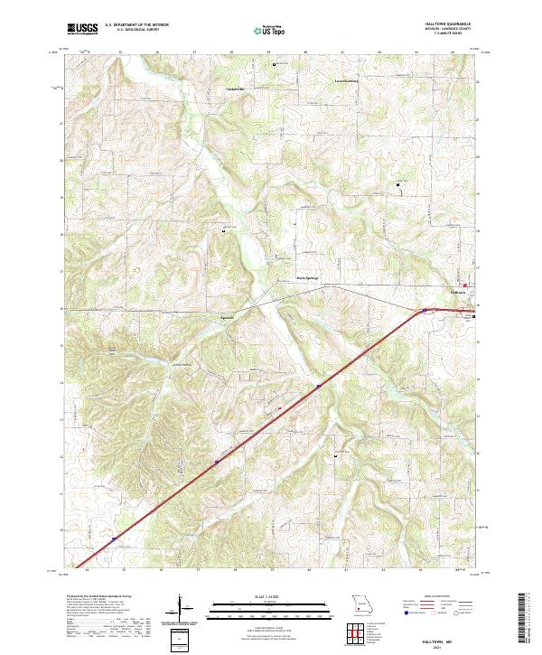 USGS US Topo 7.5-minute map for Halltown MO 2021