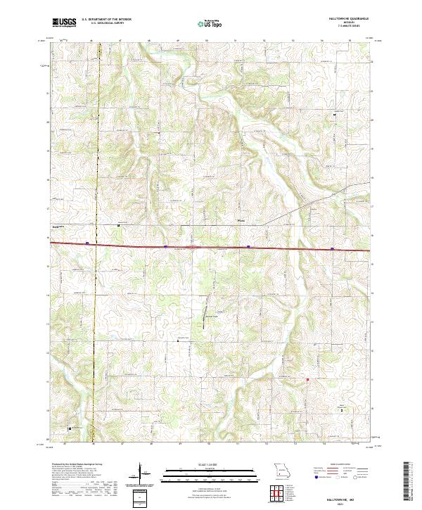 USGS US Topo 7.5-minute map for Halltown NE MO 2021