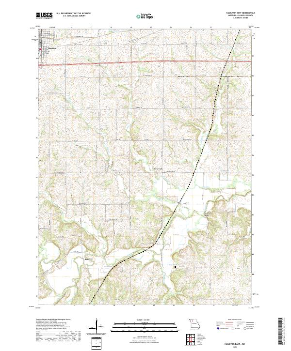 USGS US Topo 7.5-minute map for Hamilton East MO 2021