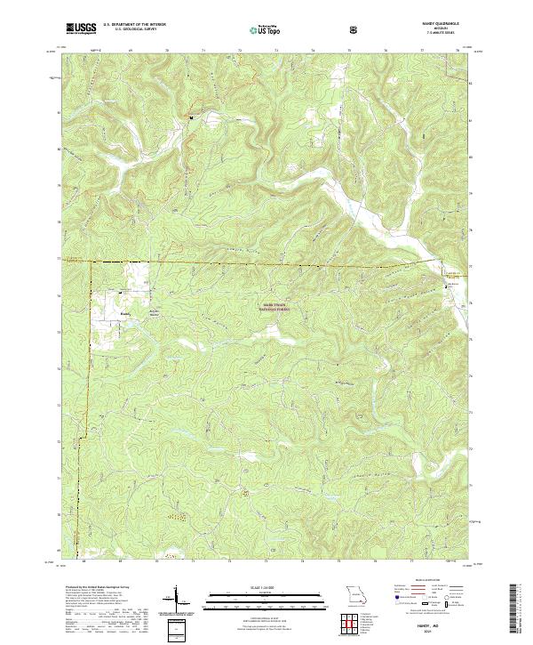 USGS US Topo 7.5-minute map for Handy MO 2021